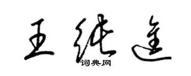 梁锦英王纯进草书个性签名怎么写