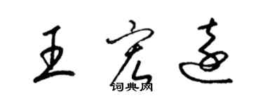梁锦英王宏远草书个性签名怎么写