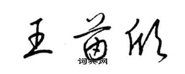 梁锦英王苗欣草书个性签名怎么写