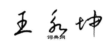梁锦英王永坤草书个性签名怎么写