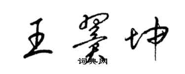梁锦英王翼坤草书个性签名怎么写