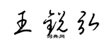 梁锦英王锐弘草书个性签名怎么写