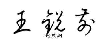 梁锦英王锐前草书个性签名怎么写
