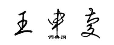 梁锦英王申庆草书个性签名怎么写