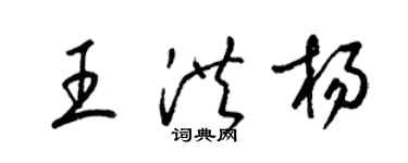 梁锦英王洪杨草书个性签名怎么写