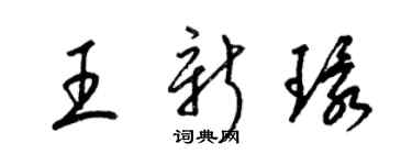 梁锦英王新环草书个性签名怎么写