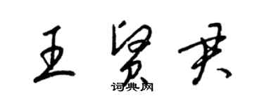 梁锦英王贤君草书个性签名怎么写