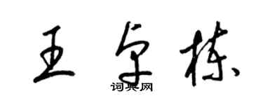 梁锦英王卓栋草书个性签名怎么写