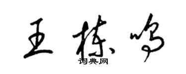 梁锦英王栋鸣草书个性签名怎么写