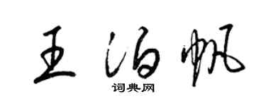 梁锦英王泊帆草书个性签名怎么写