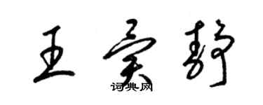 梁锦英王异静草书个性签名怎么写