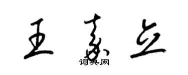梁锦英王嘉立草书个性签名怎么写