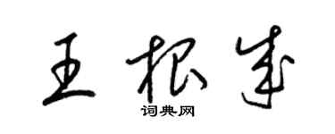 梁锦英王根成草书个性签名怎么写