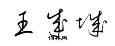 梁锦英王成城草书个性签名怎么写