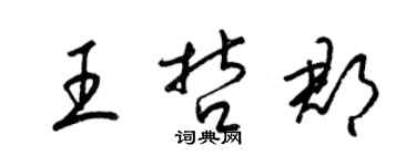 梁锦英王哲郡草书个性签名怎么写