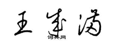 梁锦英王成满草书个性签名怎么写