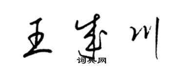 梁锦英王成川草书个性签名怎么写