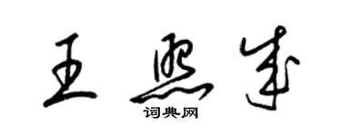 梁锦英王照成草书个性签名怎么写