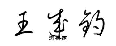 梁锦英王成钧草书个性签名怎么写