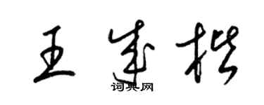 梁锦英王成楷草书个性签名怎么写