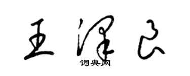 梁锦英王泽良草书个性签名怎么写