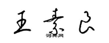 梁锦英王素良草书个性签名怎么写