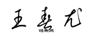 梁锦英王春尤草书个性签名怎么写