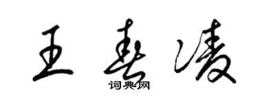 梁锦英王春凌草书个性签名怎么写