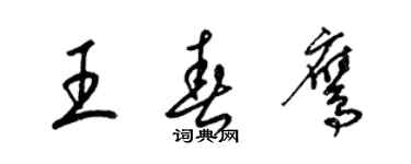 梁锦英王春鹰草书个性签名怎么写