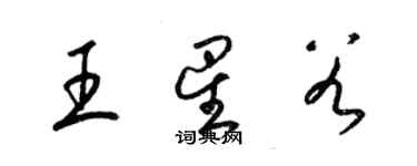 梁锦英王星谷草书个性签名怎么写