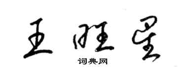 梁锦英王旺星草书个性签名怎么写