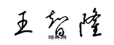 梁锦英王智隆草书个性签名怎么写
