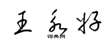梁锦英王永好草书个性签名怎么写