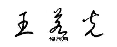 梁锦英王若光草书个性签名怎么写