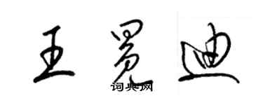梁锦英王冕迪草书个性签名怎么写