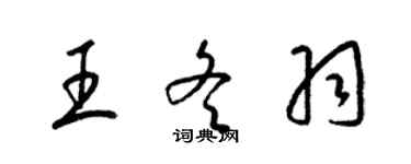 梁锦英王冬羽草书个性签名怎么写