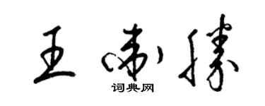 梁锦英王卫胜草书个性签名怎么写