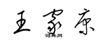 梁锦英王家康草书个性签名怎么写