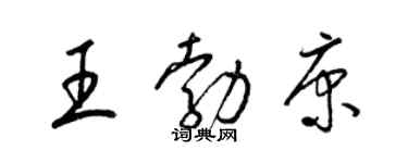 梁锦英王勃康草书个性签名怎么写