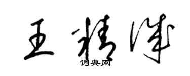 梁锦英王精诚草书个性签名怎么写