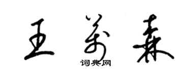 梁锦英王万森草书个性签名怎么写