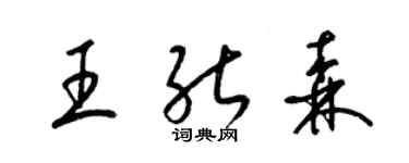 梁锦英王能森草书个性签名怎么写