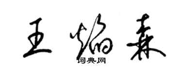 梁锦英王焰森草书个性签名怎么写