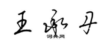 梁锦英王承丹草书个性签名怎么写