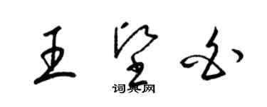 梁锦英王坚白草书个性签名怎么写