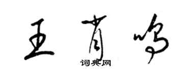 梁锦英王肖鸣草书个性签名怎么写