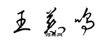 梁锦英王慈鸣草书个性签名怎么写