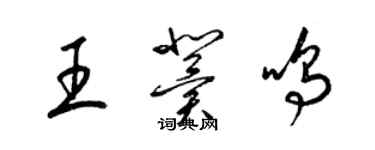 梁锦英王冀鸣草书个性签名怎么写