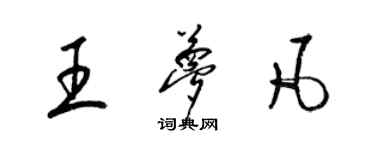 梁锦英王梦凡草书个性签名怎么写