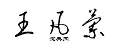 梁锦英王凡兰草书个性签名怎么写